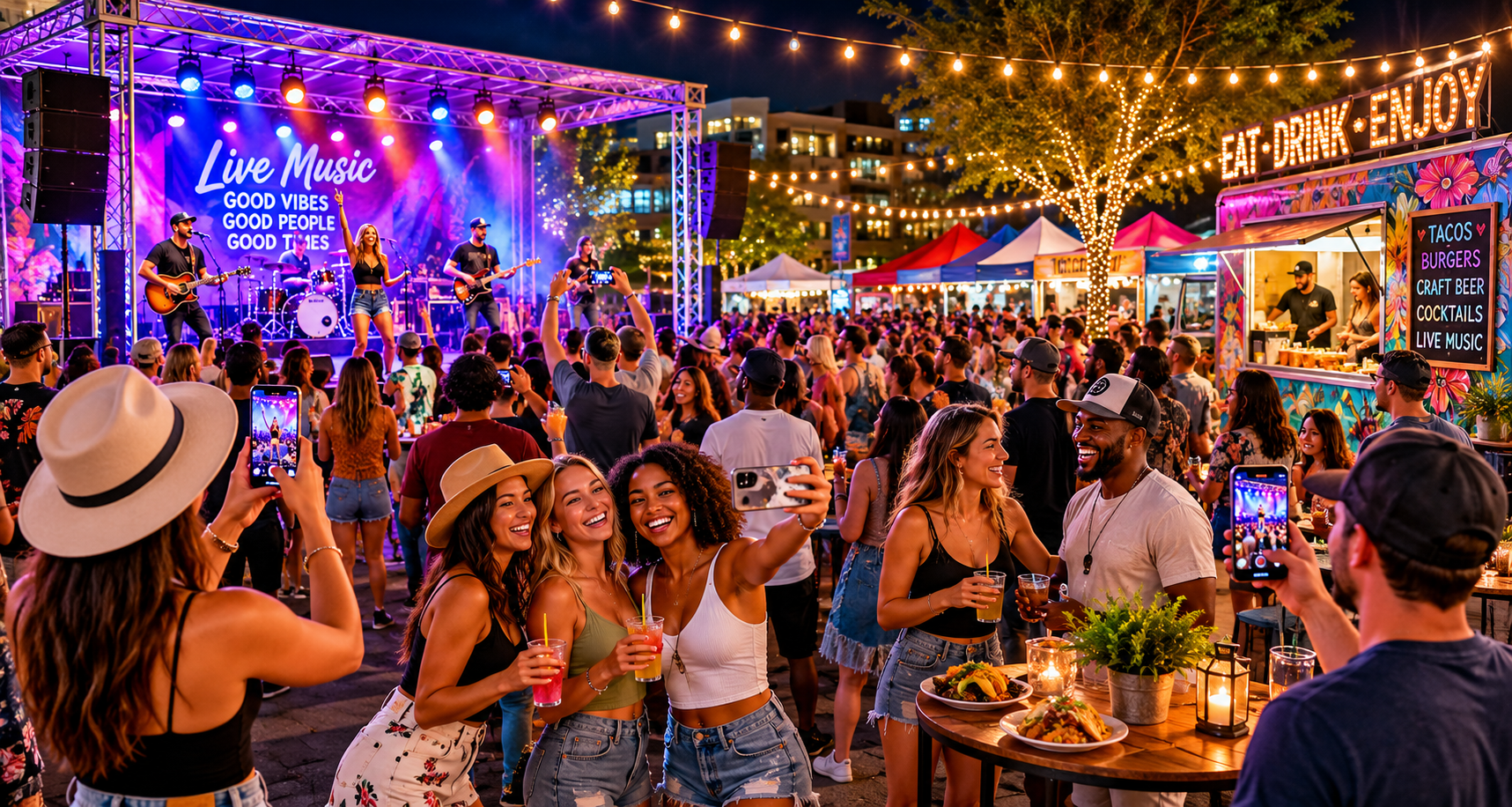 Venue crowd capturing photos and videos — all collected in real time through one QR code