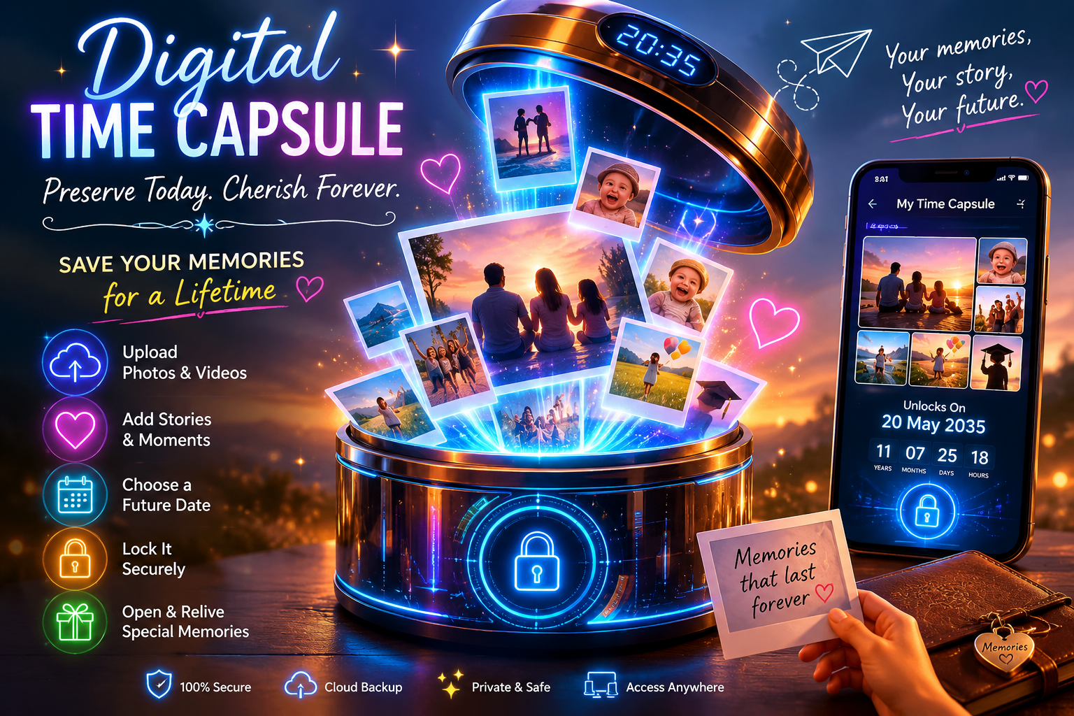 Event memory time capsule — photos and videos from guests collected in one place